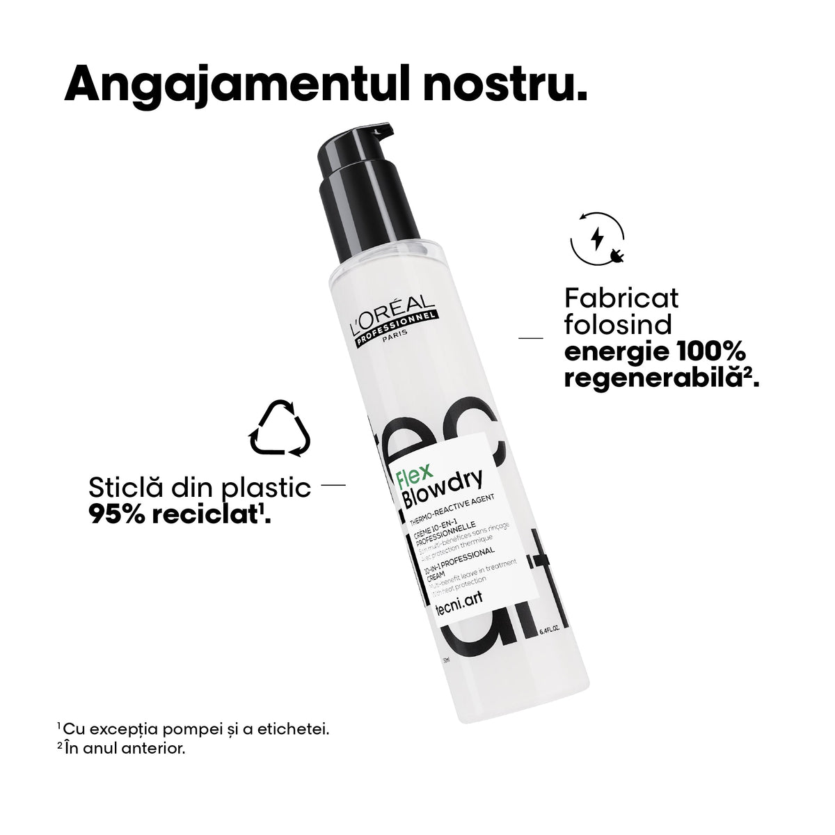 L’Oréal Professionnel Tecni.Art Flex Blowdry – Professzionális 10‑az‑1‑ben Leave‑in Hajformázó Krém Hővédelemmel, Szilikonmentes, 190 ml