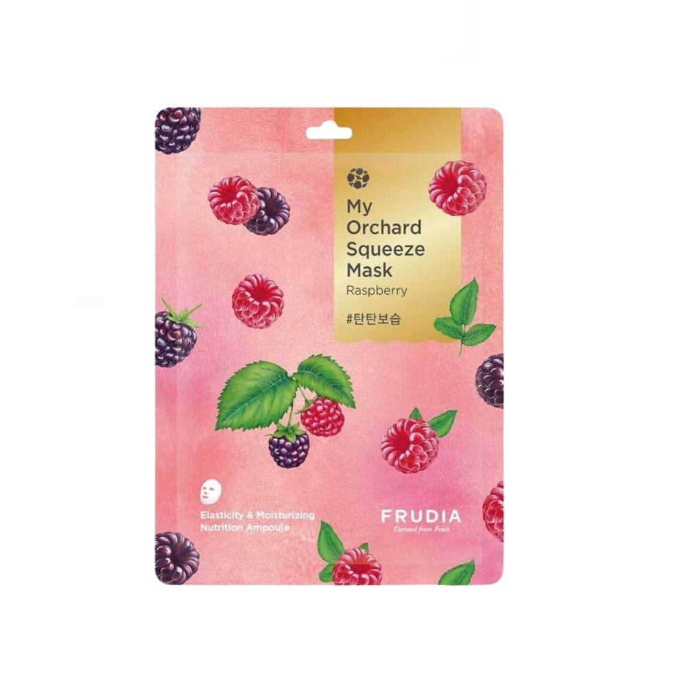 FRUDIA My Orchard Squeeze Mask Raspberry – Málnakivonatos Fátyolmaszk Ragyogóbb, Hidratált és Friss Megjelenésű Bőrért