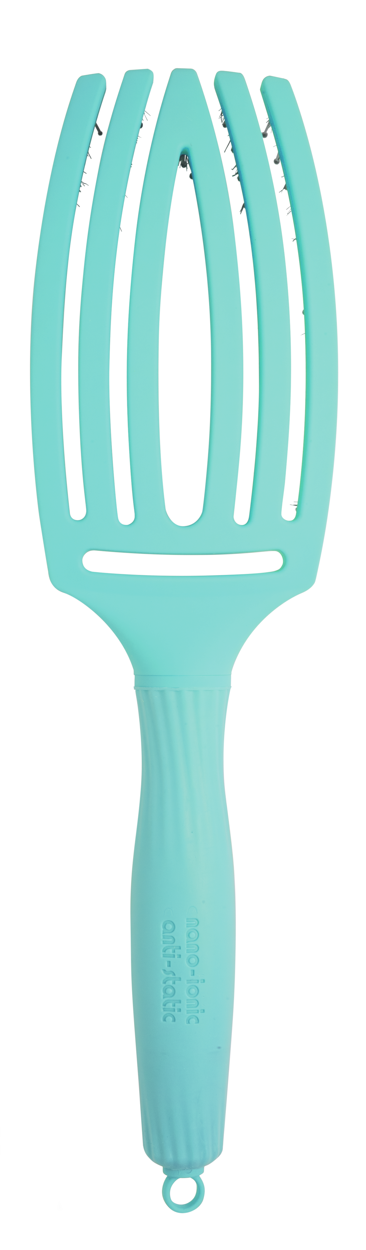 Olivia Garden FingerBrush Combo Medium Mint – Professzionális Közepes Méretű Hajkefe Keratinos Vaddisznósörtékkel és Ionizált Nylon Sörtékkel