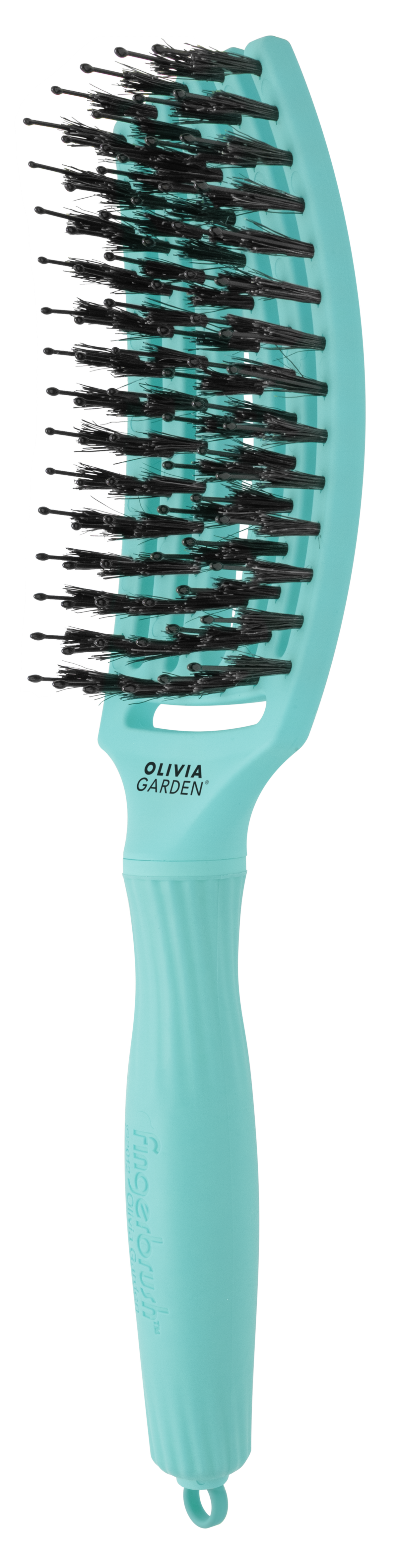 Olivia Garden FingerBrush Combo Medium Mint – Professzionális Közepes Méretű Hajkefe Keratinos Vaddisznósörtékkel és Ionizált Nylon Sörtékkel