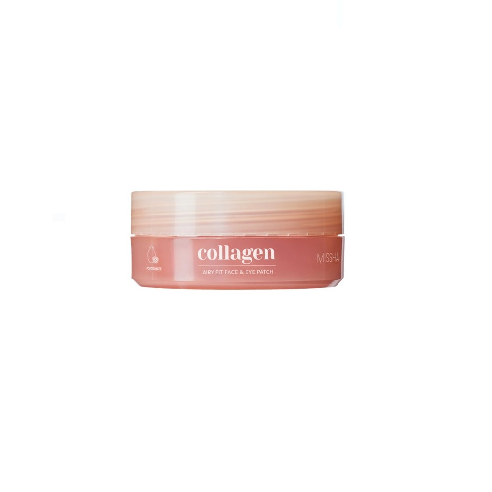 MISSHA Airy Fit Collagen Lifting Face & Eye Patch 60g – Hidrogél Tapaszok Arcra és Szemkörnyékre Tengeri Kollagénnel, Lifting Hatással, Feszesítésre és Ránccsökkentésre