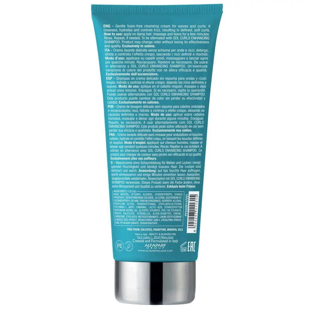 Alfaparf Milano Semi di Lino Curls Hydrating Co-Wash 200ml – Cremă de Curățare Fără Spumă pentru Buclé Hidratate