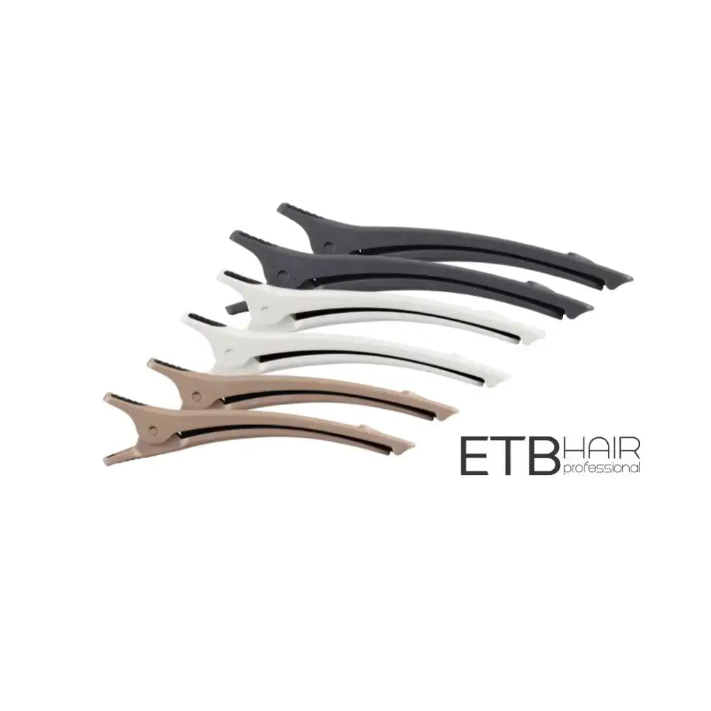 ETB HAIR Prémium Professzionális Gólyacsőr Hajcsipesz Színes Matt 12,2 CM-ES (6 Db/ Készlet) - Haj