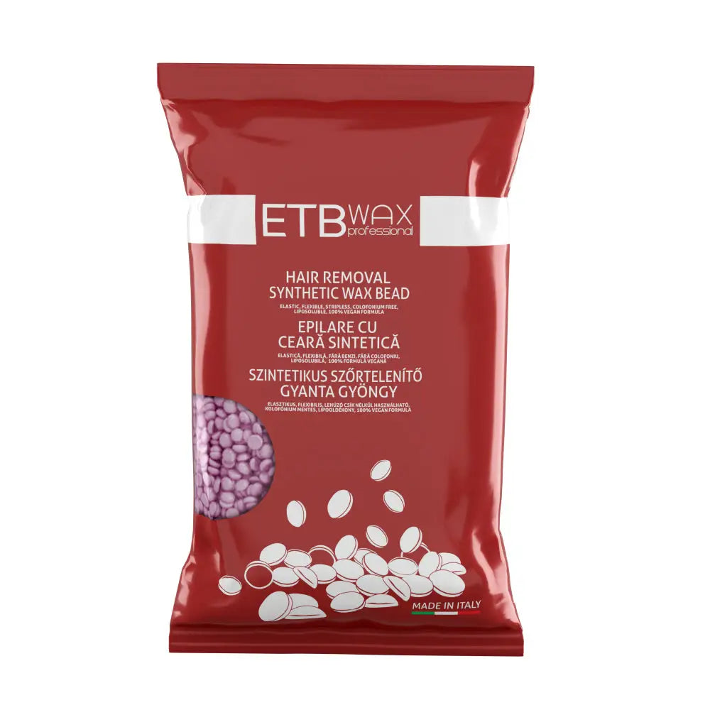 ETB WAX Professzionális Szintetikus Rugalmas Gyöngygyanta Mauve-Jázmin – Lehúzócsík nélküli Vegán Szőrtelenítés – 800g
