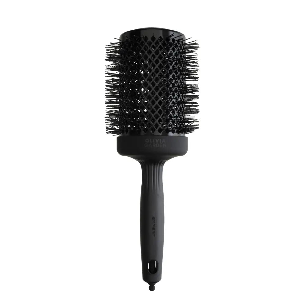 Perie termică rotundă Olivia Garden Expert Blowout Shine 65mm Black Label bară ceramică cu turmalină și peri ondulați