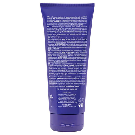 Alfaparf Milano Semi Di Lino Blonde Anti-Yellow Conditioner 200ml – Professzionális Hajbalzsam Szőke és Ősz Hajra, Sárga és Narancssárga Árnyalatok Semlegesítésére