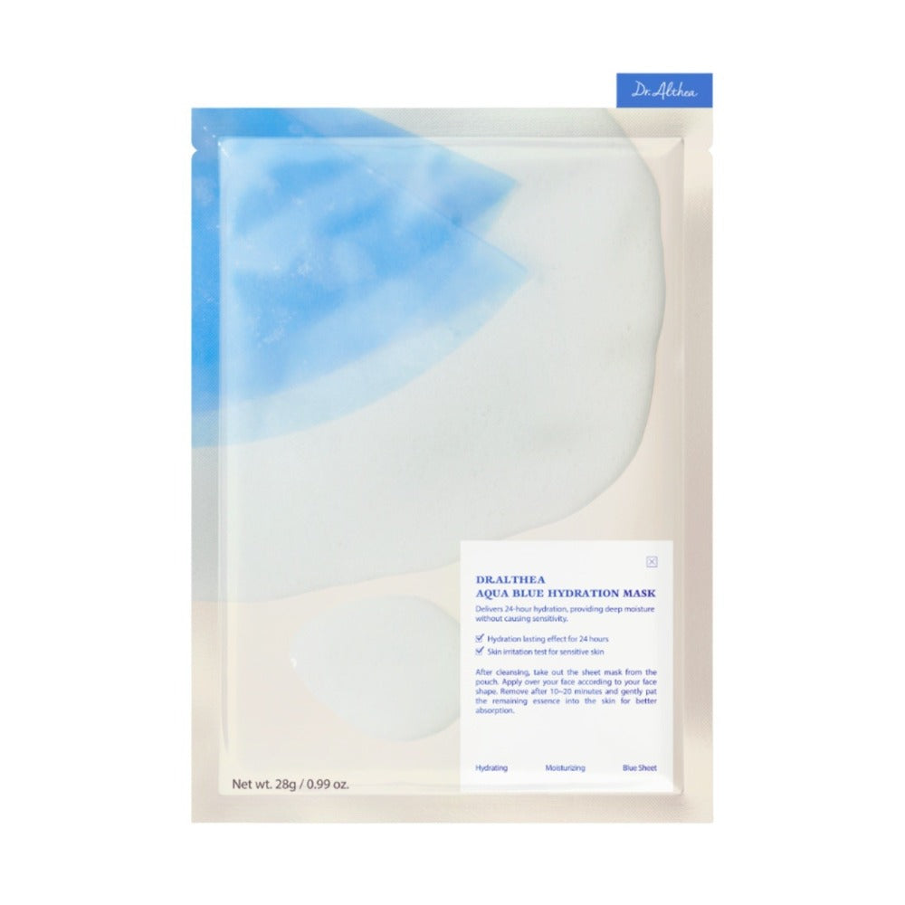 Dr. Althea Aqua Blue Hydration Mask – Intenzív Hidratáló Fátyolmaszk Niacinamiddal, Azulénnel és Bambuszvízzel, 28g