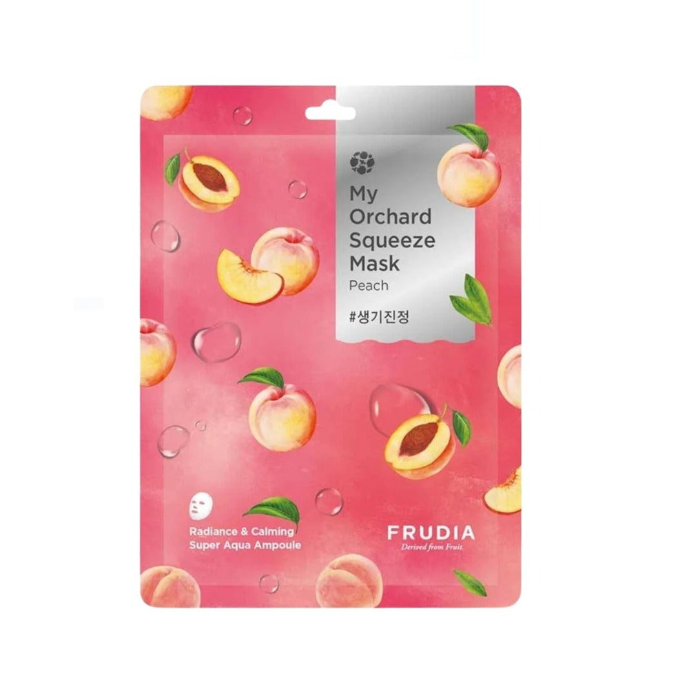 FRUDIA My Orchard Squeeze Mask Peach – Őszibarack Kivonatos Fátyolmaszk Ragyogóbb, Hidratáltabb és Egységesebb Arcbőrért