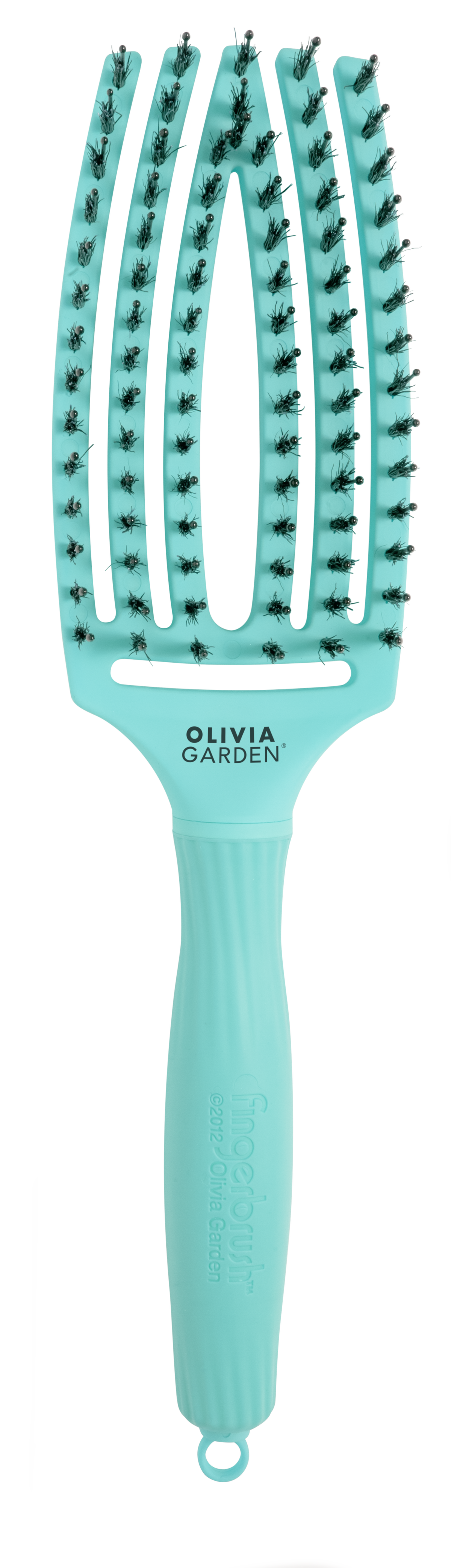Olivia Garden FingerBrush Combo Medium Mint – Professzionális Közepes Méretű Hajkefe Keratinos Vaddisznósörtékkel és Ionizált Nylon Sörtékkel