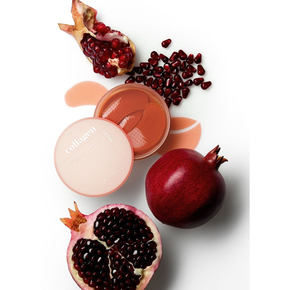 MISSHA Airy Fit Collagen Lifting Face & Eye Patch 60g – Hidrogél Tapaszok Arcra és Szemkörnyékre Tengeri Kollagénnel, Lifting Hatással, Feszesítésre és Ránccsökkentésre