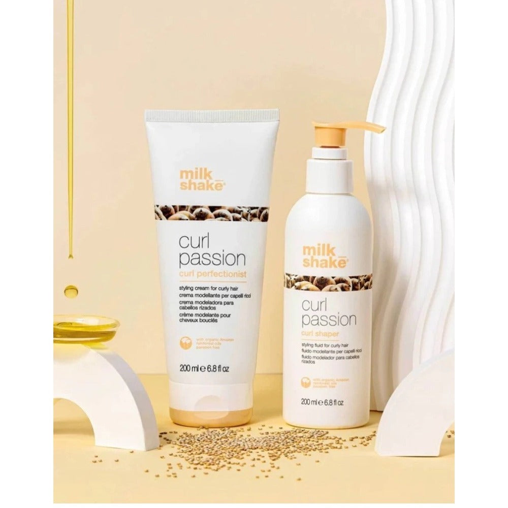 Milk Shake Curl Passion Curl Shaper 200ml – Professzionális Fürtformázó Krém Göndör és Hullámos Hajra, Anti-Frizz Védelemmel, Hidratálással és Tartós Definícióval