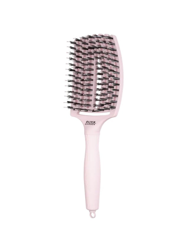 Olivia Garden FingerBrush Combo Pastel Large Pink – Professzionális Hajkefe Könnyed Kifésüléshez, Volumenhez és Természetes Fényhez L