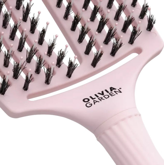 Olivia Garden FingerBrush Combo Pastel Large Pink – Professzionális Hajkefe Könnyed Kifésüléshez, Volumenhez és Természetes Fényhez L