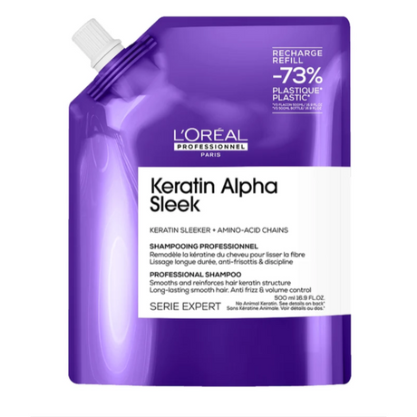 L'Oréal Professionnel Serie Expert Keratin Alpha Sleek Hajsimító Sampon, Anti-Frizz