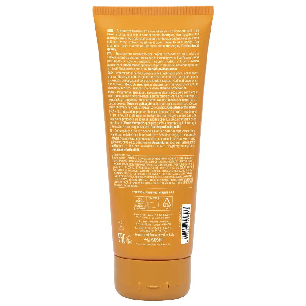 Alfaparf Semi di Lino Sunshine After-Sun Hair Treatment 200ml – Tratament nutritiv post-soare cu protecție UV