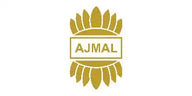Arany Ajmal logó, koronára hasonlító dizájnnal, levélmotívumokkal.