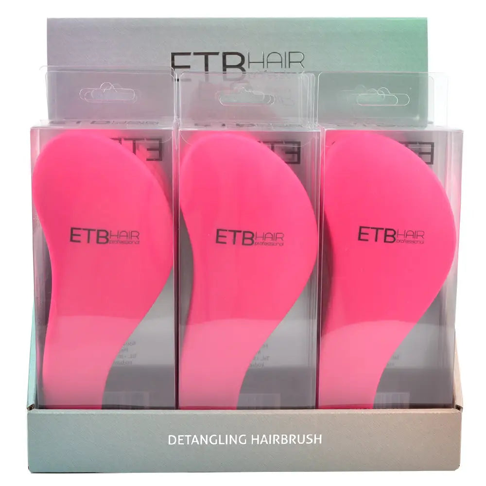 ETB Hair – Professzionális Display 9 Pink/Rózsaszín Hajbontókefével - Hajformázó Eszközök