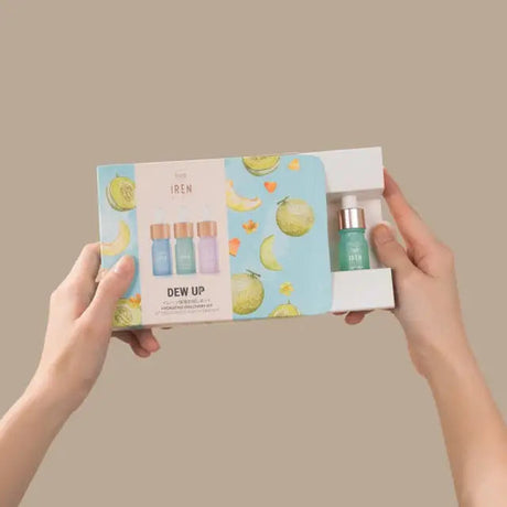 IREN Shizen Dew Up Discovery Kit – Japán Luxus Mini Szérumkészlet Száraz, Érzékeny és Vízhiányos Bőrre