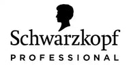 Klasszikus Schwarzkopf Professional logo, melynek középpontjában egy kiemelkedő fej profilja található, a vastag szöveg felett.