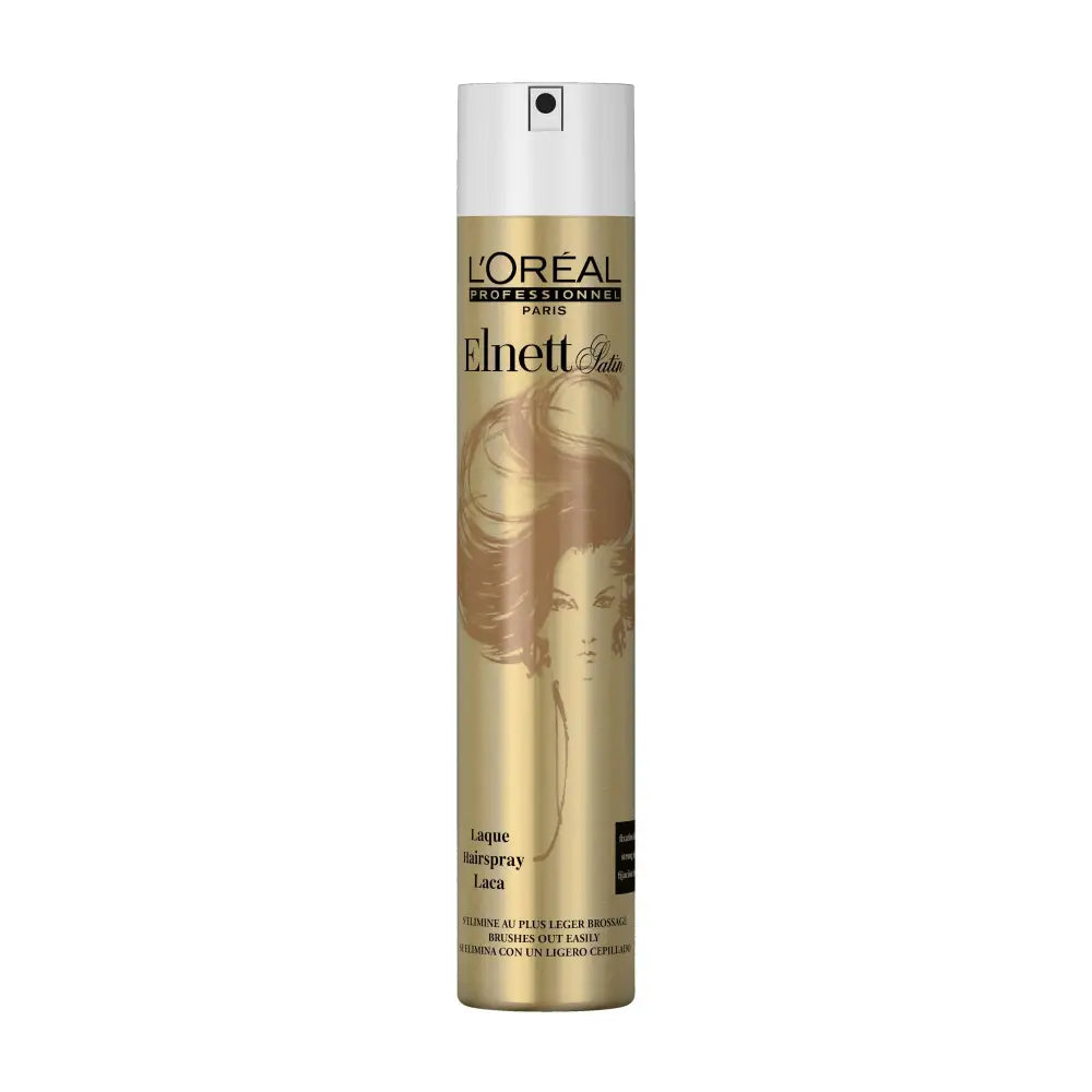 Fixativ Profesional L’Oréal Professionnel Elnett Satin Forte – Fixare Puternică și Protecție Împotriva Umidității 500ml