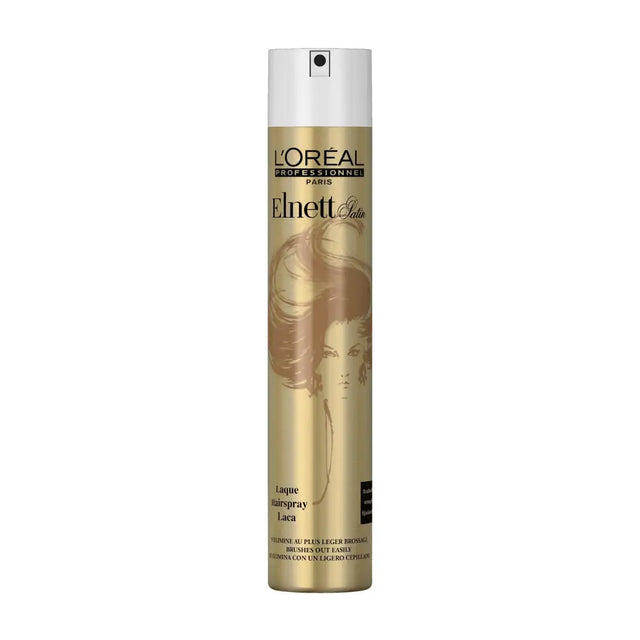Fixativ Profesional L’Oréal Professionnel Elnett Satin Forte – Fixare Puternică și Protecție Împotriva Umidității 500ml