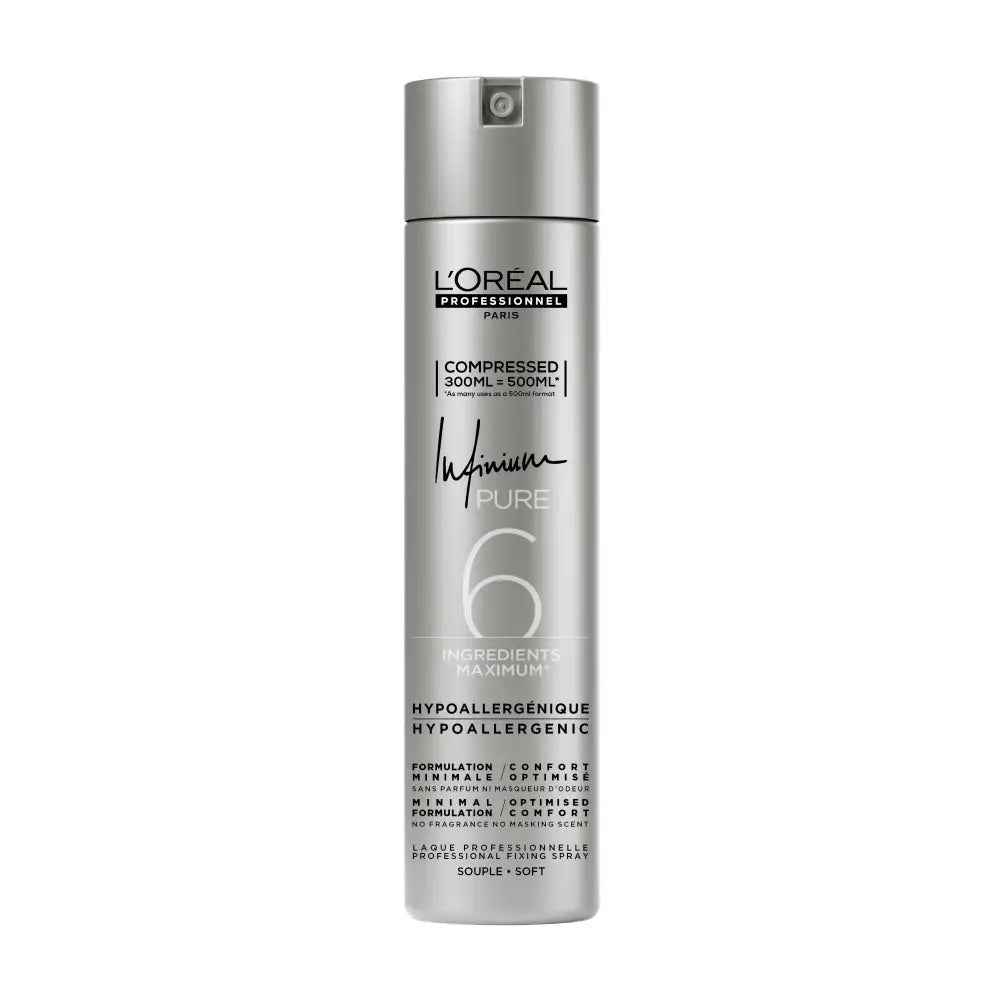 Fixativ Profesional L’Oréal Professionnel Infinium Pure Soft 300ml– Fixare Flexibilă și Strălucire Naturală - Păr