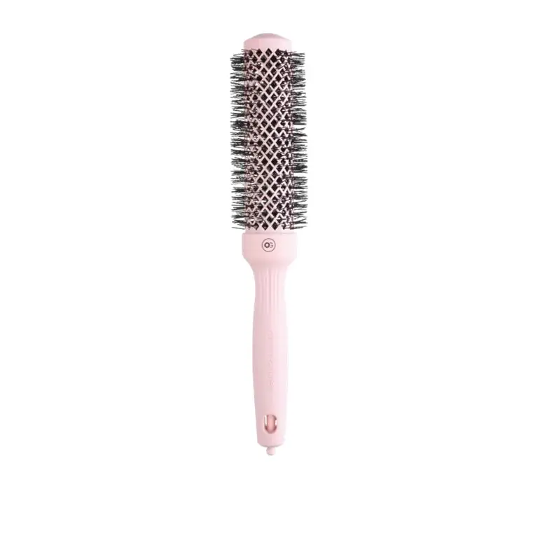 Olivia Garden Expert Blowout Speed Wavy Bristles Pastel Pink – Perie Profesională Rotundă Pastel Pink cu Peri Ondulați
