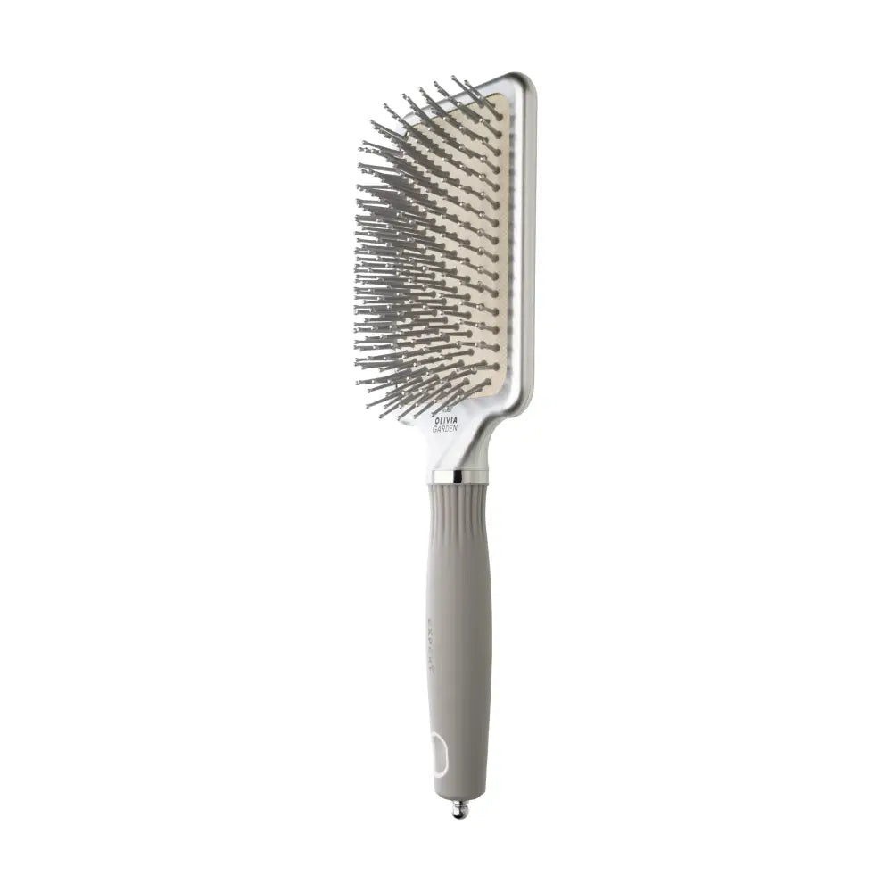 Perie profesională Olivia Garden Expert Care Rectangular Silver L cu peri din nylon Nylgard