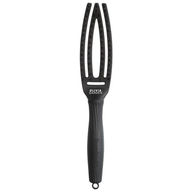 Perie Profesională Curbată Din Păr De Mistreț Și Nailon Olivia Garden Fingerbrush Care Iconic Boar&Nylon Full