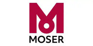 Vörös stilizált ‘M’ logó a ‘MOSER’ felirattal alatta.