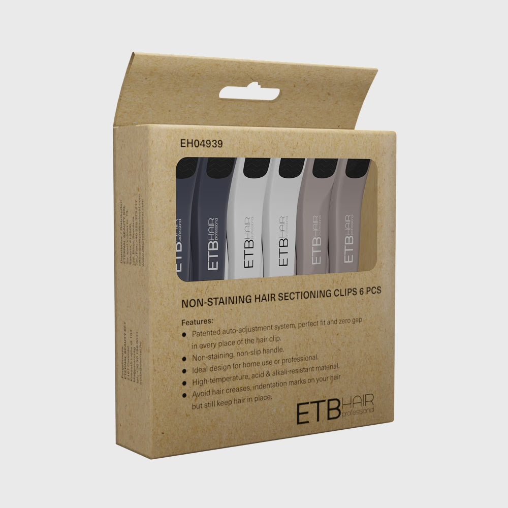 ETB HAIR Prémium Professzionális Gólyacsőr Hajcsipesz, Színes, Matt, 12,2 CM-ES (6 Db/ Készlet)