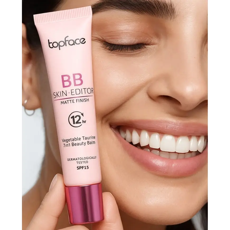 Topface BB Skin Editor Matte Finish – Mattító BB Krém 12 órás Tartóssággal SPF 15-tel - Sminkelés