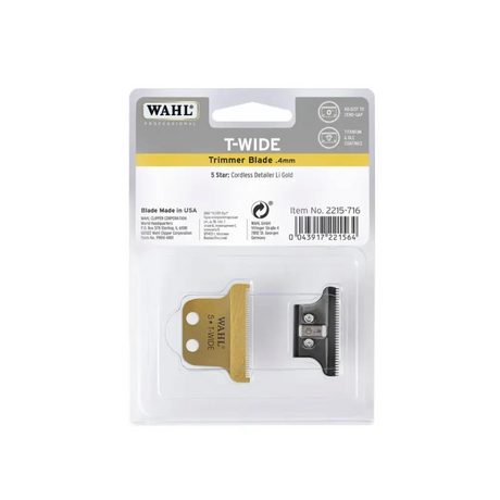 Wahl Gold Cordless Detailer T-Wide Pengekészlet – Precíziós Aranybevonatú Vágóél (0,4 mm) - Gépek