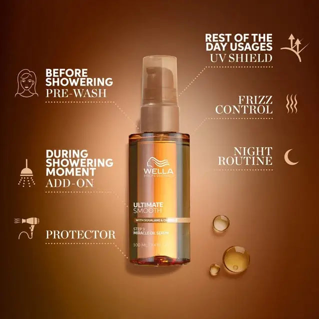 Wella Professionals Ultimate Smooth Hajolaj Szérum – 100 ml | Simaság fény és hővédelem minden hajtípusra - Haj